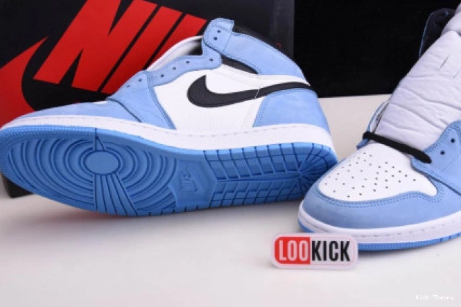 Kick Theory BLUE RETRO HIGH 1 555088-134 JORDAN AIR BLACK UNIVERSITY WHITE 0712